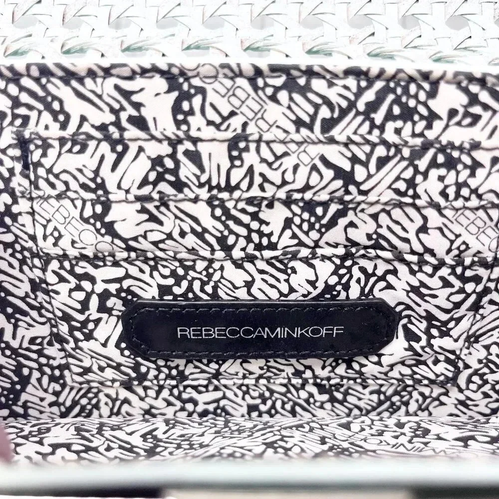 Rebecca Minkoff Mint Green Wicker Style Woven Leather Clutch
